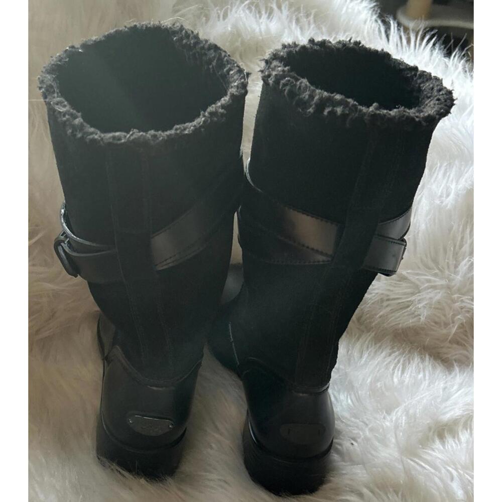 Coach Zena Black Leather, Shearling, Rubber Winter Cold Weather Snow Boots sz 9 - Picture 7 of 10